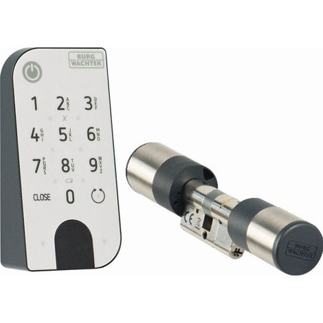 Elektron.Türschl.7601  Zyl.u.Codetast.schwarz,VA  BURG-WÄCHTER