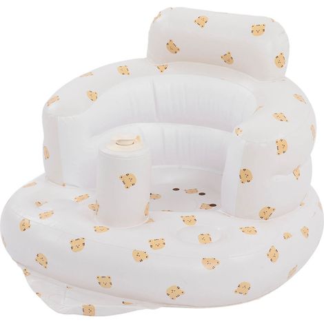 Siège de bain gonflable pour bébé en PVC souple avec motifs d'animaux de dessin animé (1/5)