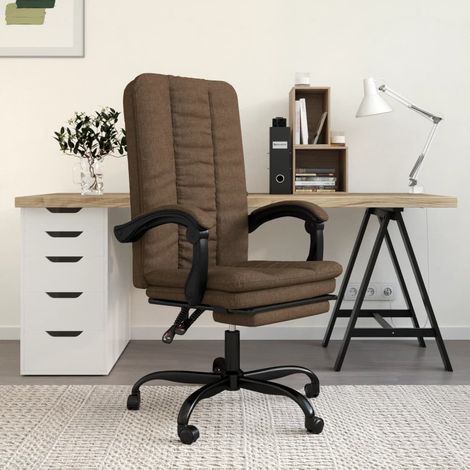 Bürostuhl mit Liegefunktion Braun Stoff (1/5)