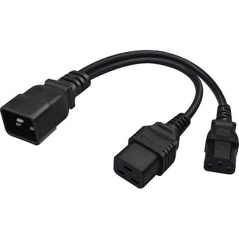 C20 auf C13+C19 Y-Splitter-Netzstecker-Konverter, einzelner IEC 320 C20 Stecker