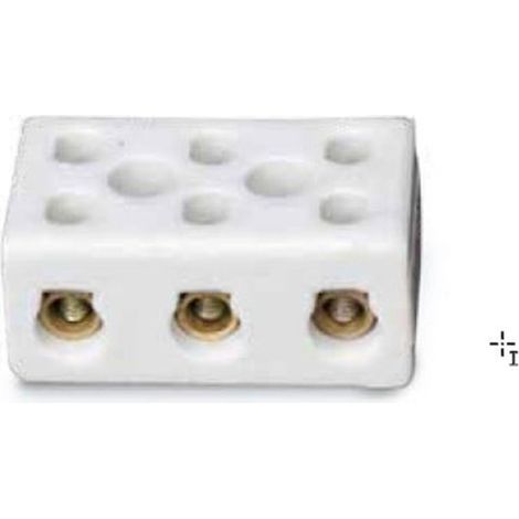 Confezione da 3 listelli di connessione in ceramica 3 poli 6mm2 10A