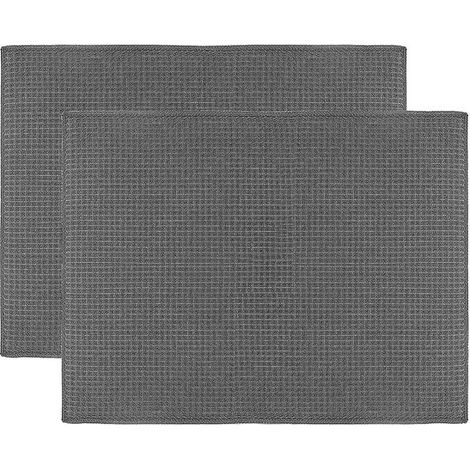 Juego de 2 esterillas de microfibra para secado rápido,encimeras y mesas. Lavables a máquina. Medidas: 51 x 38 cm. Color: gris