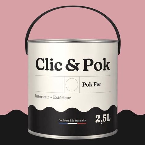 Peinture Fer Antirouille – Métal Extérieur Intérieur, Satinée, Protection Rouille - 2,5L - RAL 3015 - Rose clair