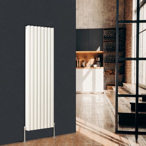 Warmehaus Vertical Oval Panel Double Radiator White 1600 x 473mm (1/5)