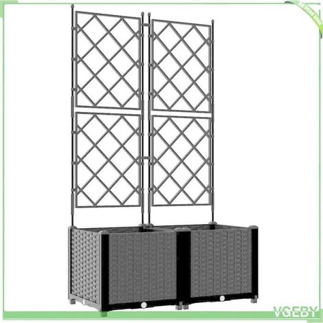 Cache-pot de jardin - FAFEICY - 80 x 40 x 143 cm - Acier - Noir - Pack de 2 (1/5)