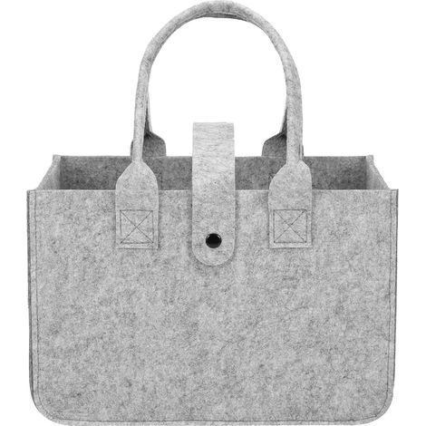Filztasche, 10,8 l, faltbar, Tragetasche, Einkaufskorb, Spielzeugtasche, zum Einkaufen, für Ausflüge, zur Aufbewahrung, Wäschekorb (Schwarz - 30 x 20 x 18 cm) (1/5)