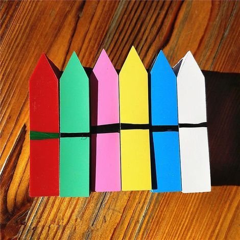 120x Tiquettes Plantes De Jardin 2x10cm Etiquette Semis En Plastique 6 Couleurs (1/5)