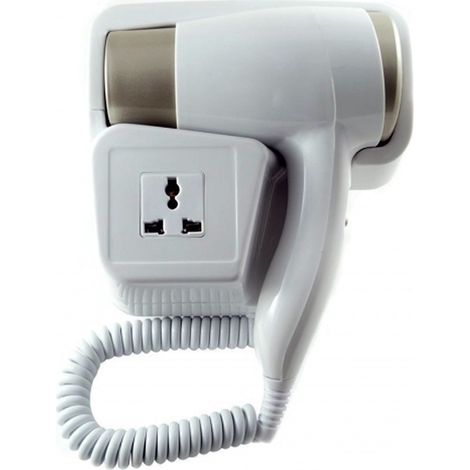 TRADE SHOP - Asciugacapelli Da Parete 2000w 2 Velocità Albergo Hotel Bagno Phon Capelli Hair Style - (1/4)
