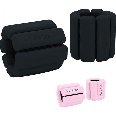 Poids lestés réglables pour course ou fitness, poignets ou chevilles - 1Kg - Noir - Vivezen (1/5)