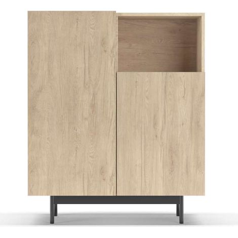 Mueble auxiliar modelo-602-1 acabado roble, 110 cm (alto) x 90 cm (ancho) x 34 cm (prof.) (1/3)