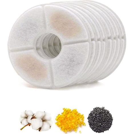 Filtro para bebedero de gatos, filtro para fuente de agua para gatos, filtros de repuesto para bebederos de mascotas con resina y carbón activado, paquete de 8 unidades (1/5)