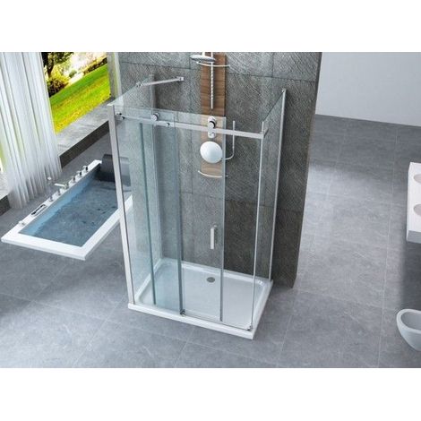 Bagno Italia box doccia a 3 lati 70x70x90 con cristallo trasparente 8mm di spessore a porta scorrevole (1/5)