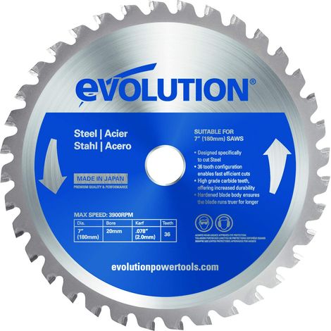 Evolution Evoblade - Lama TCT circolare da acciaio, 180 mm