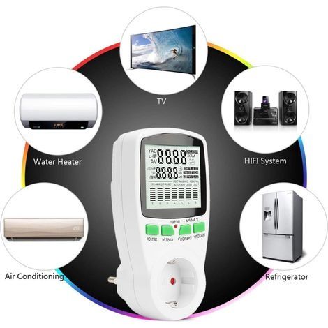 Stromverbrauchsmonitor, Stromzählersteckdose mit 7 Modi und LCD-Anzeige, multifunktionale Stromzählersteckdose zur Energieeinsparung (max. 3680 W, 1 Stück) (1/3)