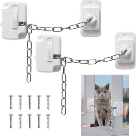 Verrou De Fenêtre - Réglable - Pour Sécurisation Enfants Animaux - Lot De 2 Avec Vis (1/5)