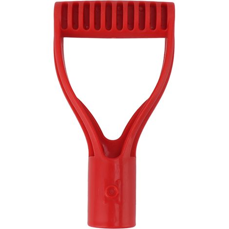 Manche de pelle en plastique 32mm diamètre intérieur poignée en D rouge, remplacement pour pelle à neige, bêche, râteau (1/5)