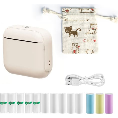 Une mini imprimante thermique, une imprimante d'autocollants sans encre, avec connectivité Bluetooth, constitue également un excellent cadeau. (1/5)