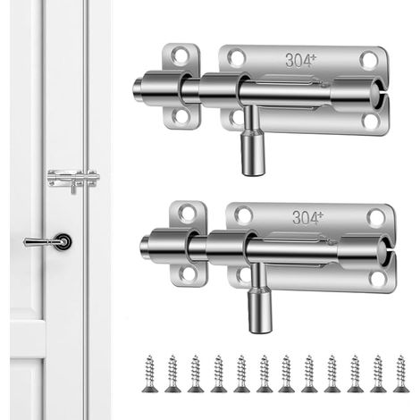 Loquet Porte Targette Acier Inoxydable 4 Inch Loquet Verrou Porte Vis Verrou Porte Coulissante Boulons Verrouillage Porte Chambre Jardin Clôture (1/5)