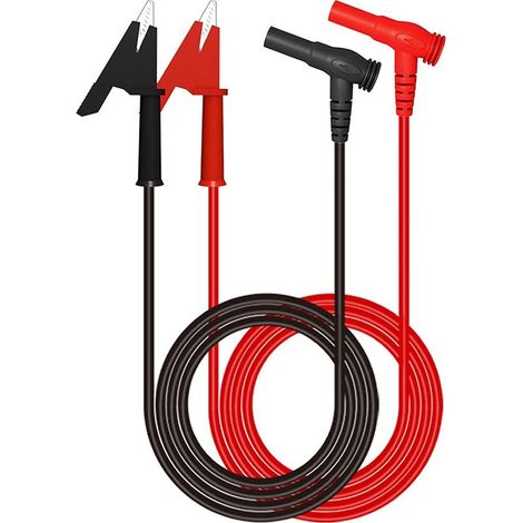 Multimeter Test Leads, Right Angle Alligator Clips, 3.3ft/1m Soft Electrical Test Leads