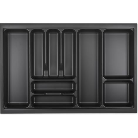 ORGA-BOX I Besteckeinsatz 719 x 473 lavagrau mit Perlstruktur für Tandembox Antaro / Intivo u. ModernBox im 80er Schrank Besteckaufbewahrung (1/4)