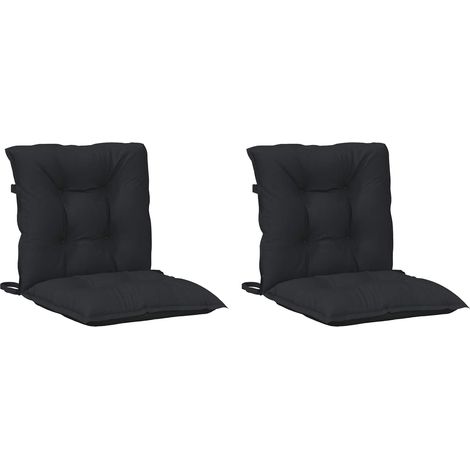 Lowback Chair Cushions Set 2 pcs Melange Black 100 x 50 x 7 cm vidaXL
