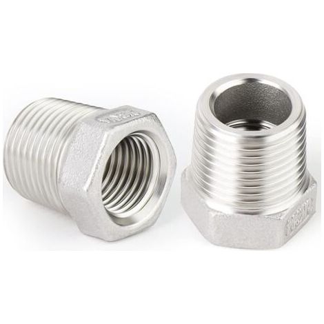 Pair 2 pièces réducteur à douille hexagonale, 3/4\" BSP mâle à 1/4\" BSP femelle filetage 304 acier inoxydable adaptateur de tuyau réducteur raccord (1/5)