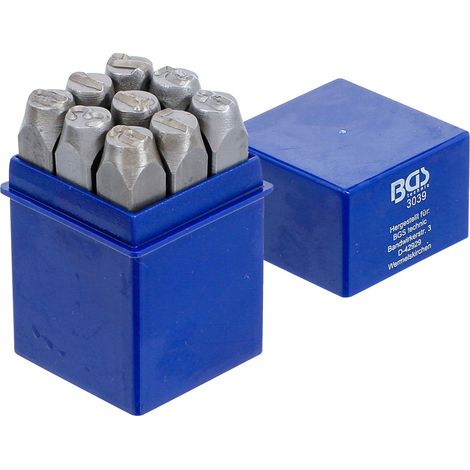 Set 9 Punzoni numeri per marcatura BGS - Cifre 10 mm
