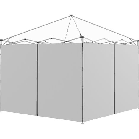 Outsunny 3x3(m) or 3x6m Pop Up Gazebo Side Panels with Zipped Doors Grey