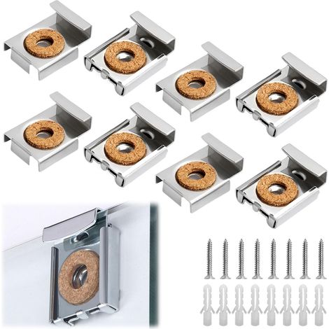 CCYKXA 8-teiliges Spiegelhalterungsset, Wandspiegelbefestigung, Wandspiegelaufsatz, Spiegelbefestigung, zum Aufhängen und Befestigen von Spiegeln oder Glas, für Badezimmer, Toilette, Wohnzimmer. (1/5)