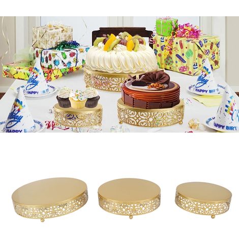 Accessoires de table de mariage de style européen : plat à gâteau rond, présentoir à gâteau en fer forgé, assiette à fruits, plateau à dessert (1/5)