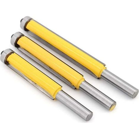 3Pcs Fraise à copier, 8mm tige, roulement supérieur, outil menuiserie, bois, bricolage (1/4)