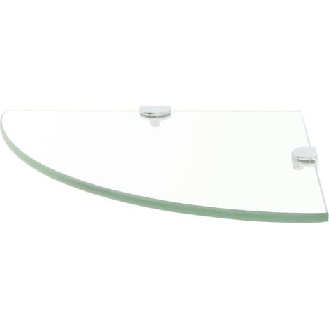 vidaXL Scaffale Angolare Supporti Cromati in Vetro Trasparente 35x35cm