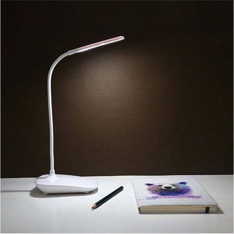 UlisemLampe de bureau sans fil Gladle LED, lampes de table à piles, lampe de lecture rechargeable à intensité variable avec minuterie, lampe tactile à col de cygne réglable pour bureau, port de charge