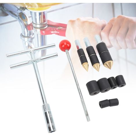 [Kit de sellado de fugas] Kit reutilizable de sellado de fugas de acero inoxidable con adaptadores G1/2, G3/4 y G1, así como adaptadores de silicona, extractor de 170 mm y herramientas. (1/5)