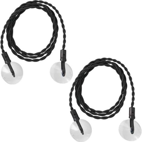 Lot de 2 cordes à linge de voyage, élastiques portables avec crochets et ventouse pour l'extérieur, le camping (1/5)