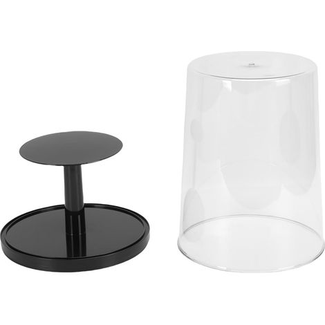 Vitrine Rotative, Boîte de Rangement Transparente Anti-poussière, Vitrine Rotative à 2 Niveaux à 360 Degrés pour Service à thé, Poupée Figurine, de Collection pour Salon, étagère (Black) (1/5)