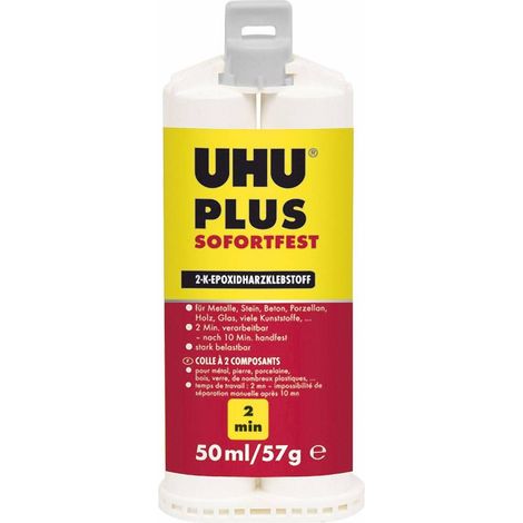 UHU Plus Pegamento 2 componentes de secado ultra rápido transparente