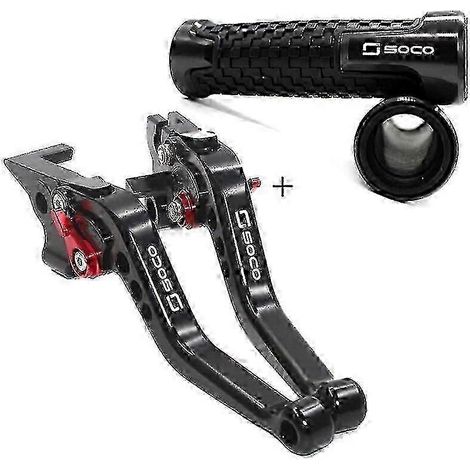 Leviers de frein et d'embrayage uniques en aluminium compatibles avec les motos Super Soco TC Max/50/Wanderer TS 50 2020-2021 (Noir-A1) (1/5)
