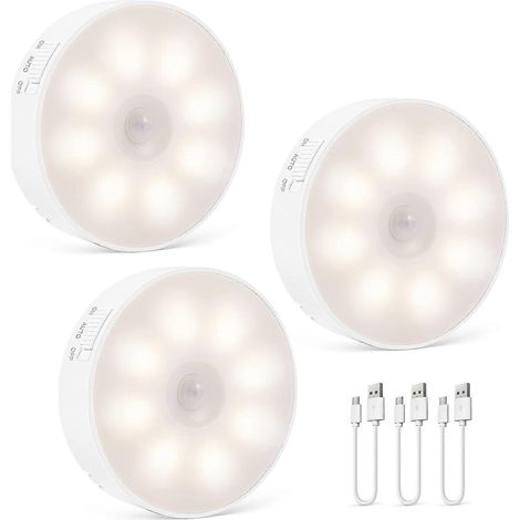 Veilleuse LED rechargeable par USB avec détecteur de mouvement (blanc chaud) (1/5)