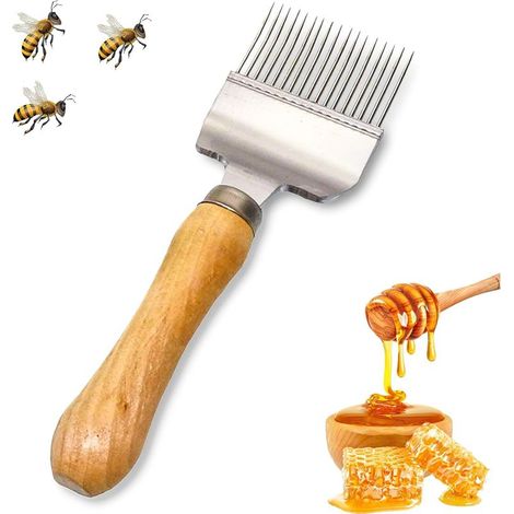 Honey extractor fork, stainless steel beekeeping fork with handle, honeycomb scraper for honey extraction, perfect hive tool for beekeepers (1/5)