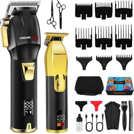 Professioneller Herrenhaarschneider, Friseur-Haarschnittset, Trimmer und Haarschneidemaschine mit LED-Anzeige, USB-aufladbar - (1/5)