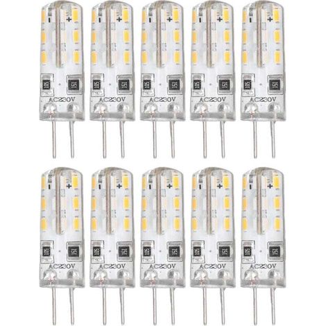 Bardusch-10 pièces G4 ampoule LED Bi broche Base Silicone blanc chaud 3000K 1.5W AC220V 110LM paysage ampoules remplacement (1/4)