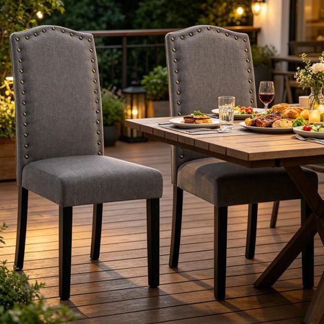 Chaise haute de salon design, siège de table à manger contemporain, fauteuil de coiffeuse élégant, chaise de travail pour bureau, tabouret de cuisine compact (lot de 2 unités) (1/4)