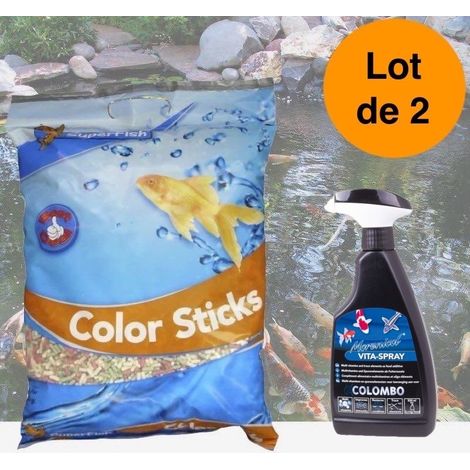 Pack Nutrition et Vitalité pour Carpes Koï – Nourriture Mix Sticks 2×15 L + Spray Vitaminé (1/5)