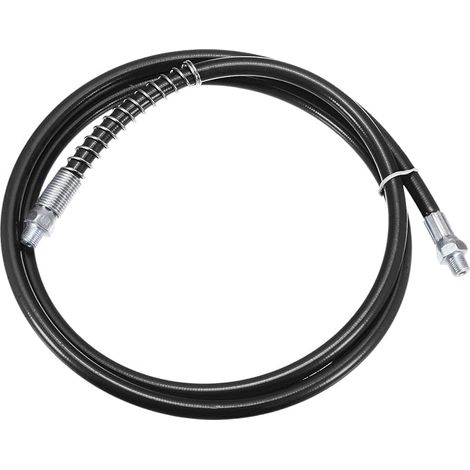 Grease Gun Hose 59" 10000 Psi Spring Flex High Pressure Quick Release Grease Replacement with Coupler 1/8" NPT for Grease Gun, Black (1/5)