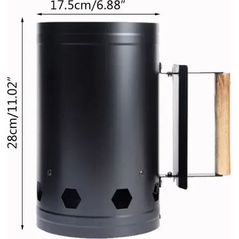 Outils de barbecue avec poignée d'allumage antidérapante pour le camping en extérieur, cheminée d'allumage en carbone, gril à charbon, réchaud à charbon rapide, barils, réchauds de cuisson portables (1/4)