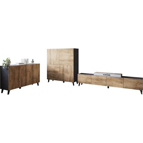 Ensemble de salon Levtive 105, Matera gris + Châtaigne (1/5)
