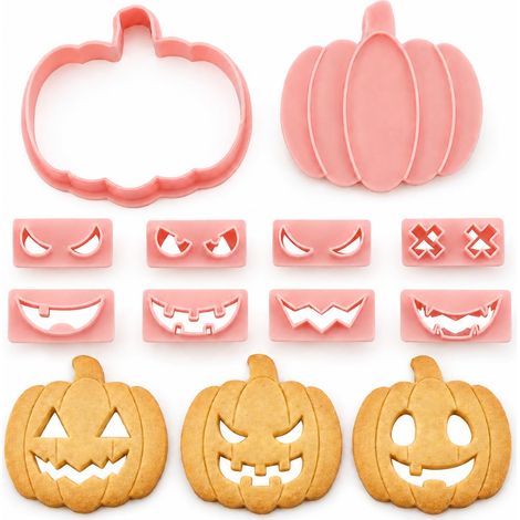 Lot 10 emporte pièces Halloween 3 D plastique emporte pièces citrouille emporte pièces biscuits Halloween set accessoires fête d (1/4)