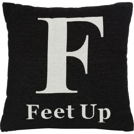 Premier Housewares Words 'Feet Up' Black Cushion (1/3)