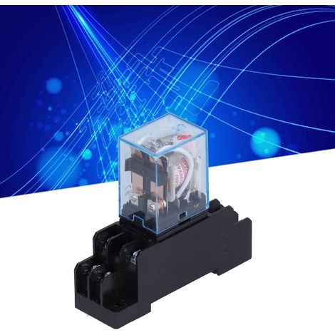 Relais électromagnétique LY2NJ 8 broches 10A 220V avec socle et voyant pour moteurs industriels